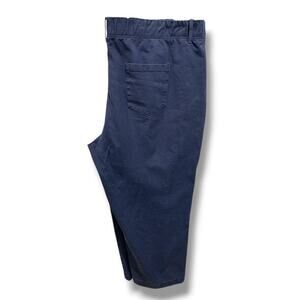 2XP Any Body Petite Womens Plus Size Navy Blue Pull On Pants Pockets Crop